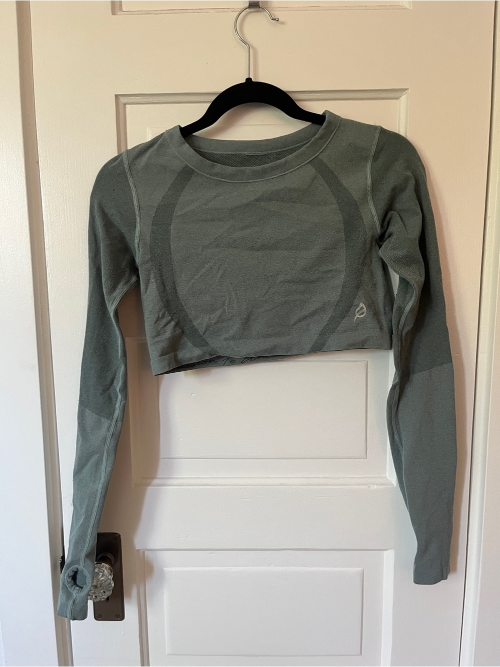 P'tula Invigorate Seamless Cropped Long-Sleeve Top in Sage